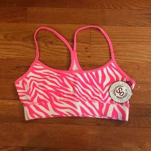 Zebra Pink Racerback Sports Bra